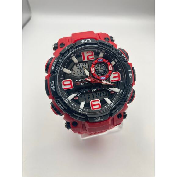 Armitron Pro Sport Mens Digital Analog Multifunction Watch 52mm WR Timer Alarm - Picture 6 of 13